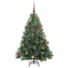 Kunstig juletre med 150 LED med stativ grønn 150 cm PE og PVC