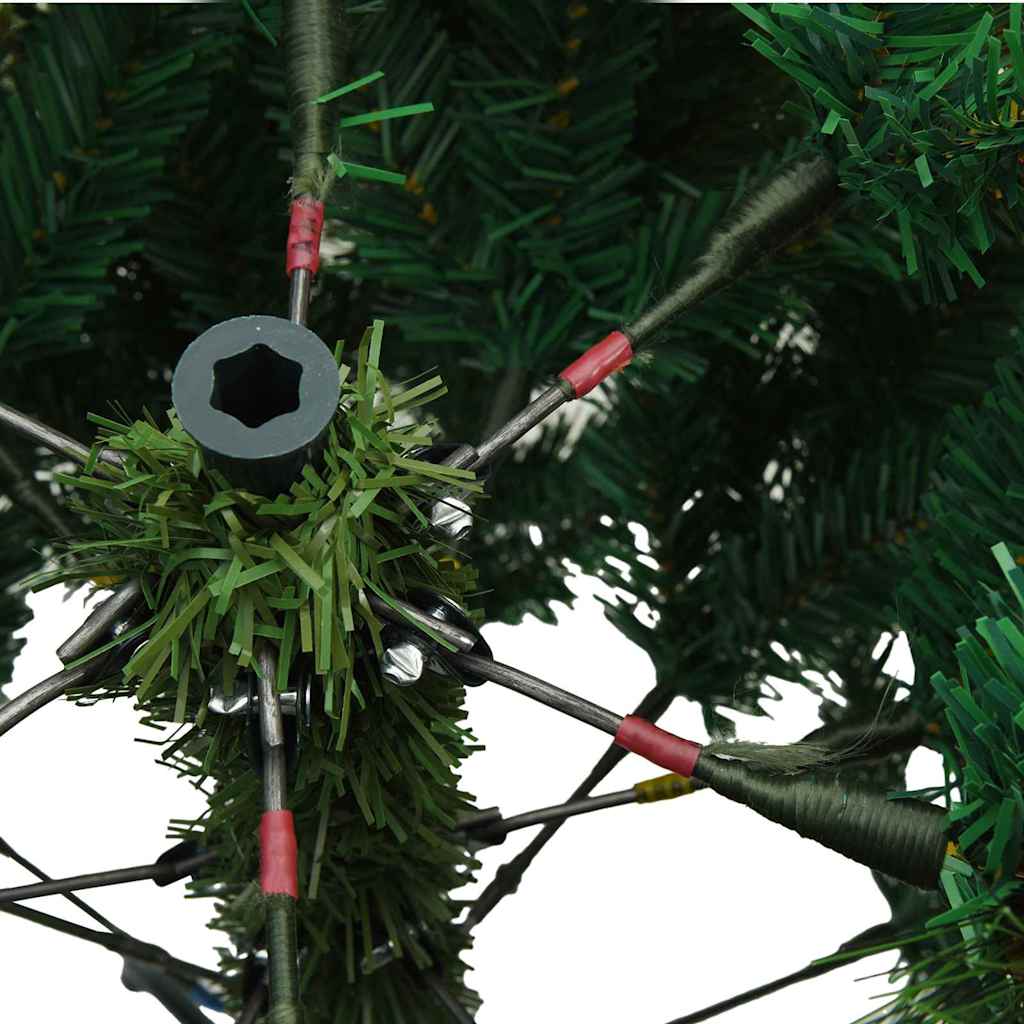 Kunstig juletre med 300 LED med stativ grønn 180 cm PE og PVC
