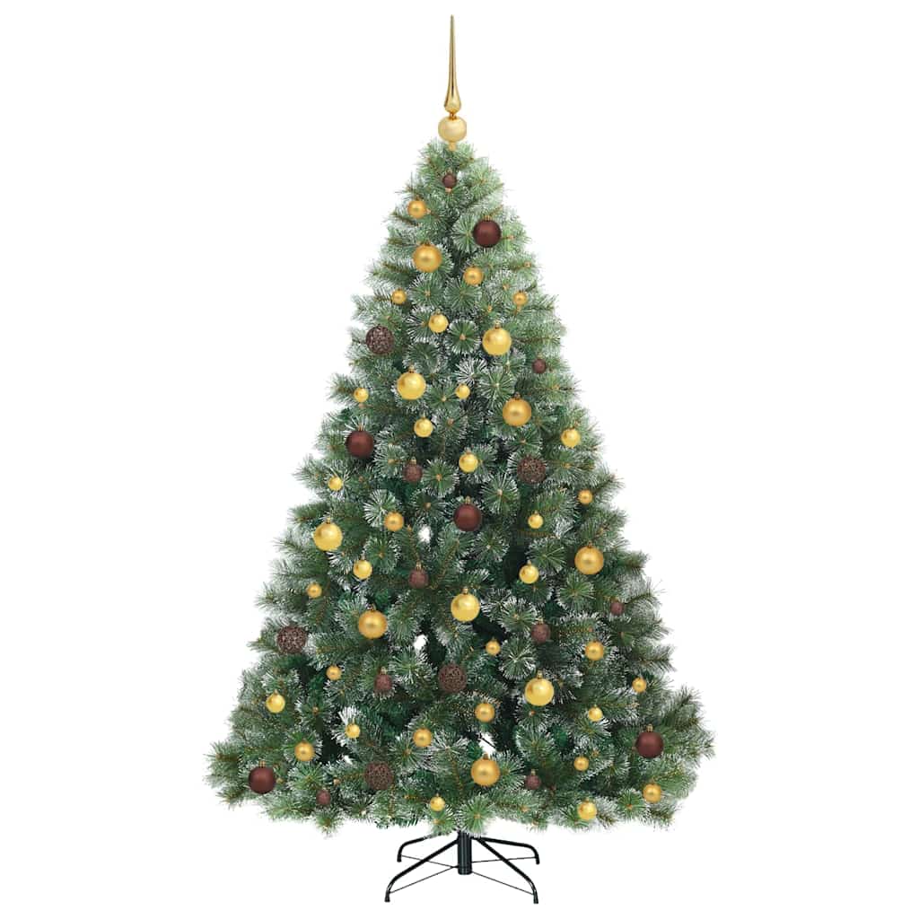 Kunstig juletre med 300 LED med stativ grønn 180 cm PE og PVC