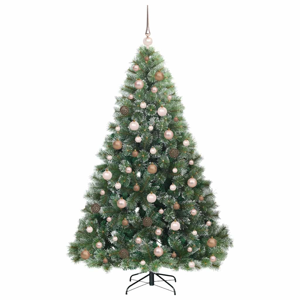 Kunstig juletre med 300 LED med stativ grønn 180 cm PE og PVC