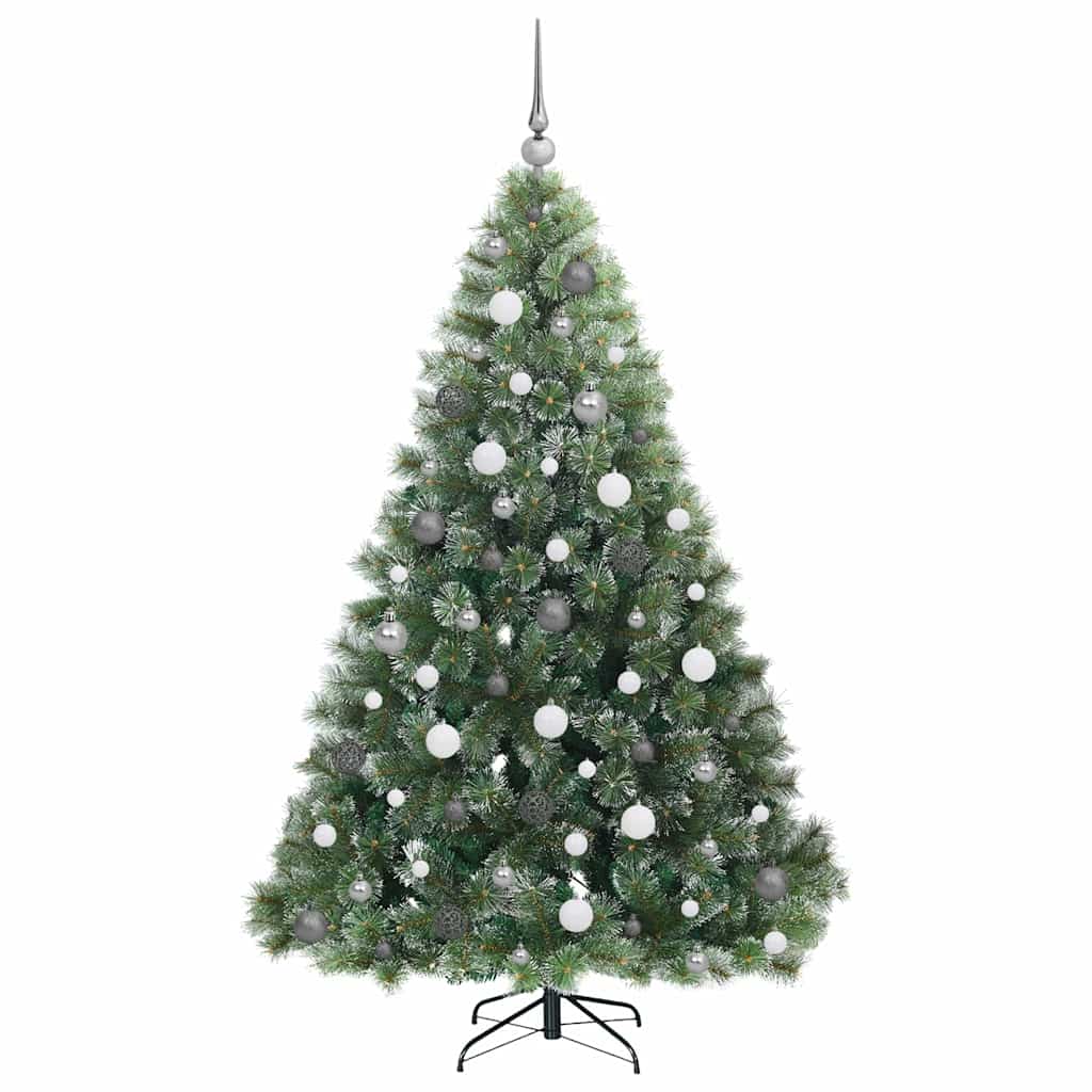 Kunstig juletre med 300 LED med stativ grønn 180 cm PE og PVC