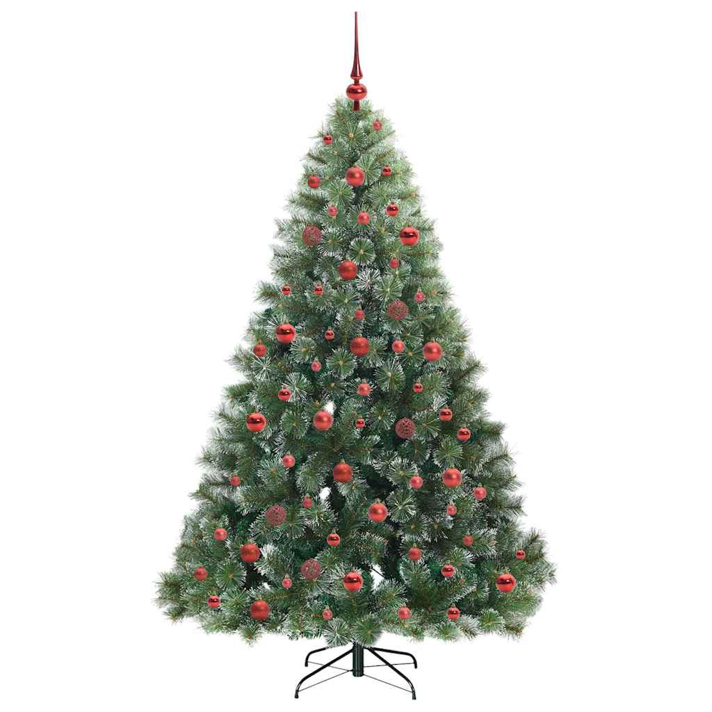 Kunstig juletre med 300 LED med stativ grønn 180 cm PE og PVC