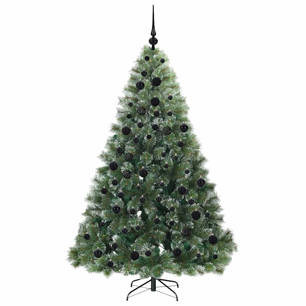 Kunstig juletre med 300 LED med stativ grønn 180 cm PE og PVC