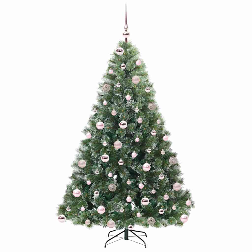 Kunstig juletre med 300 LED med stativ grønn 180 cm PE og PVC