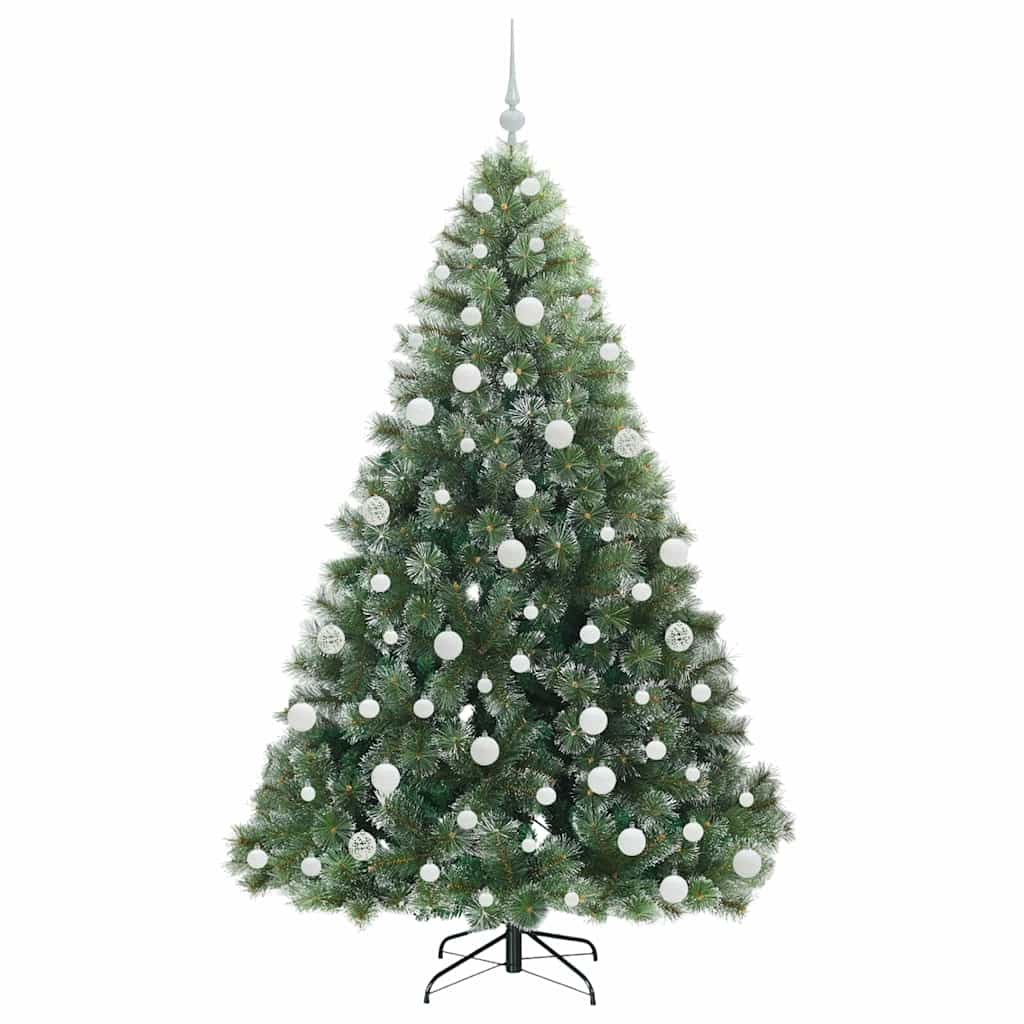 Kunstig juletre med 300 LED med stativ grønn 180 cm PE og PVC
