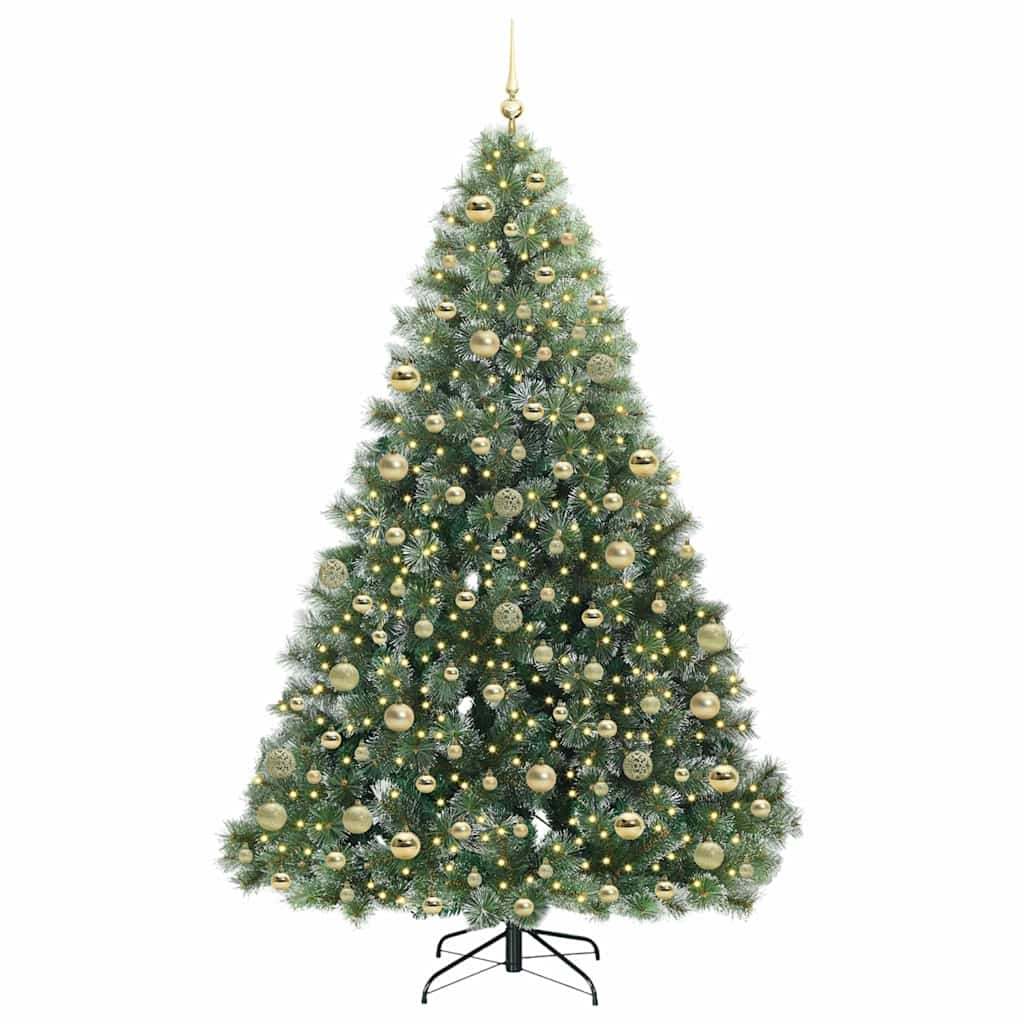 Kunstig juletre med 300 LED med stativ grønn 180 cm PE og PVC