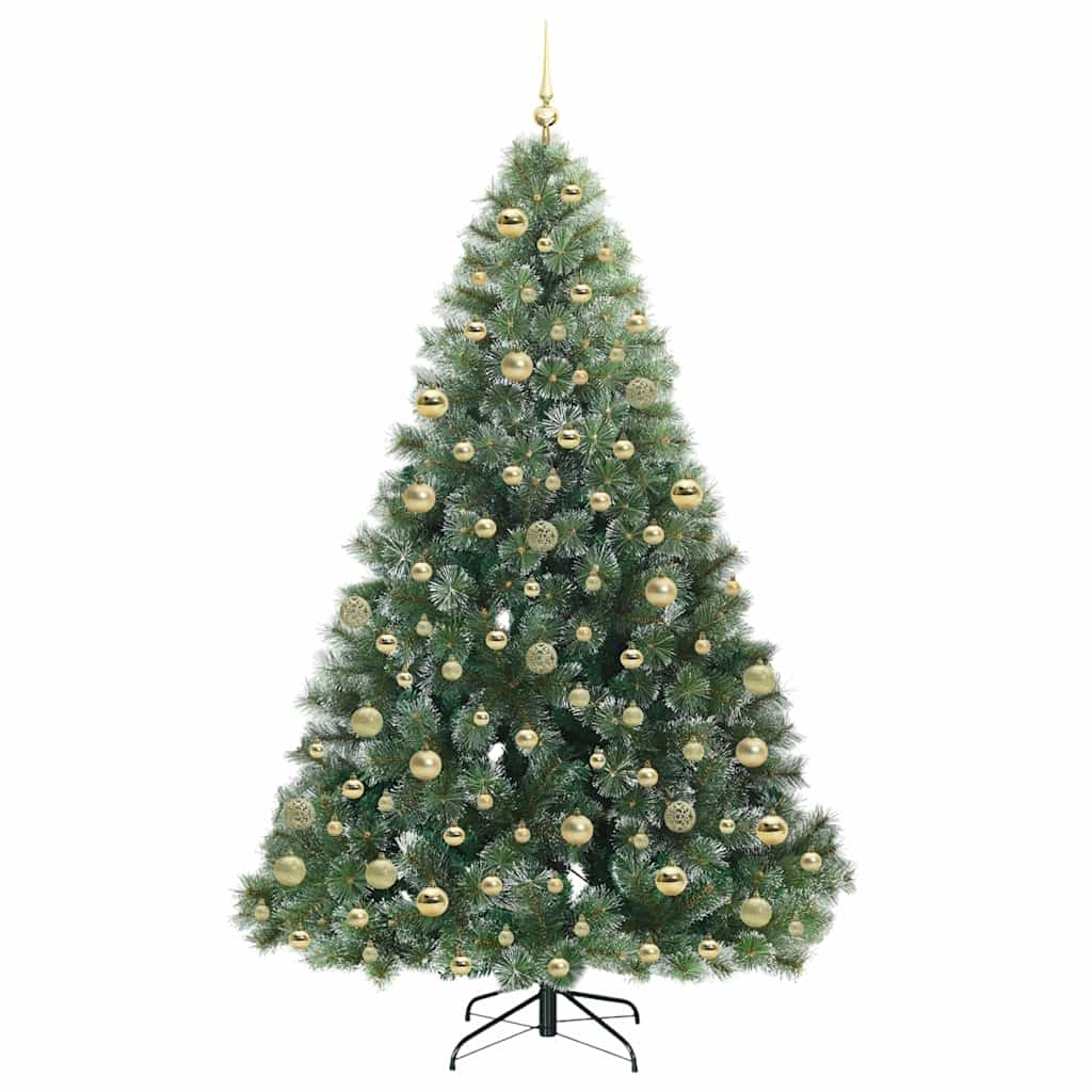 Kunstig juletre med 300 LED med stativ grønn 180 cm PE og PVC