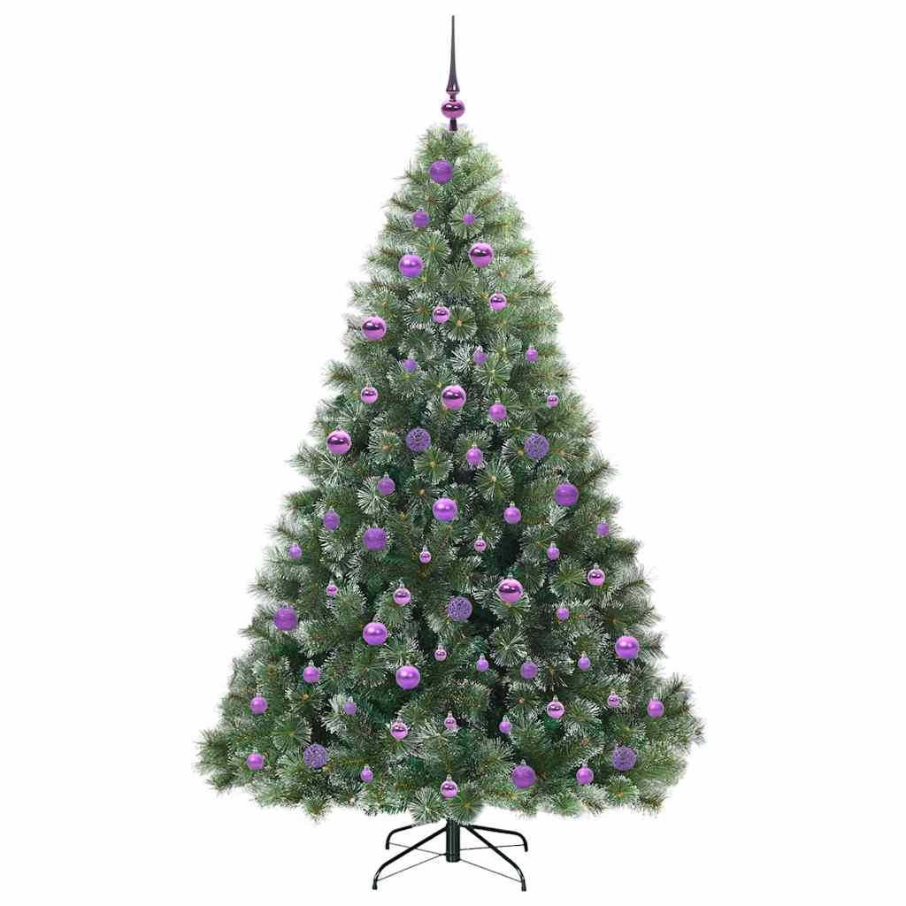 Kunstig juletre med 300 LED med stativ grønn 180 cm PE og PVC