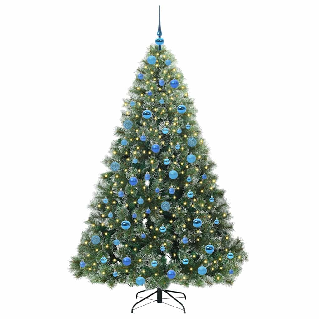 Kunstig juletre med 300 LED med stativ grønn 180 cm PE og PVC