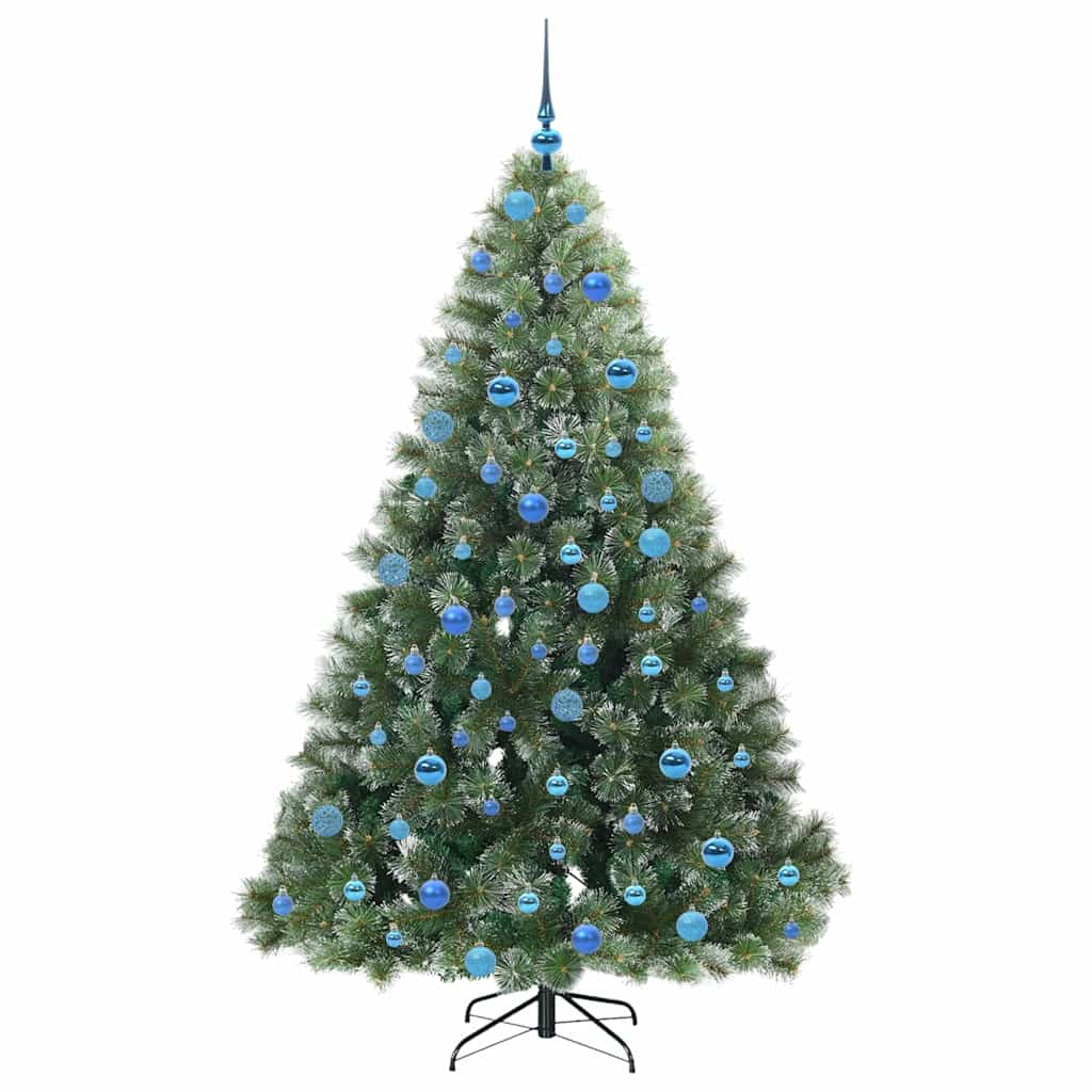 Kunstig juletre med 300 LED med stativ grønn 180 cm PE og PVC