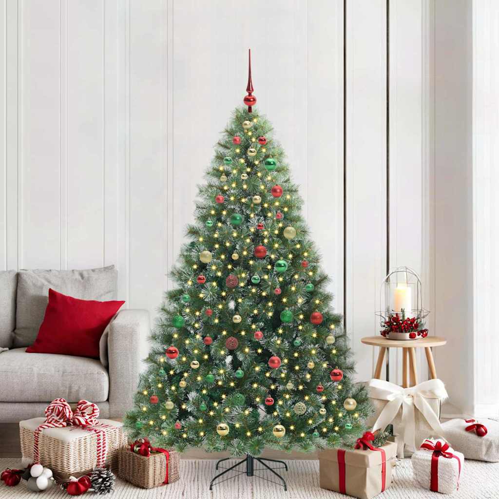 Kunstig juletre med 300 LED med stativ grønn 180 cm PE og PVC