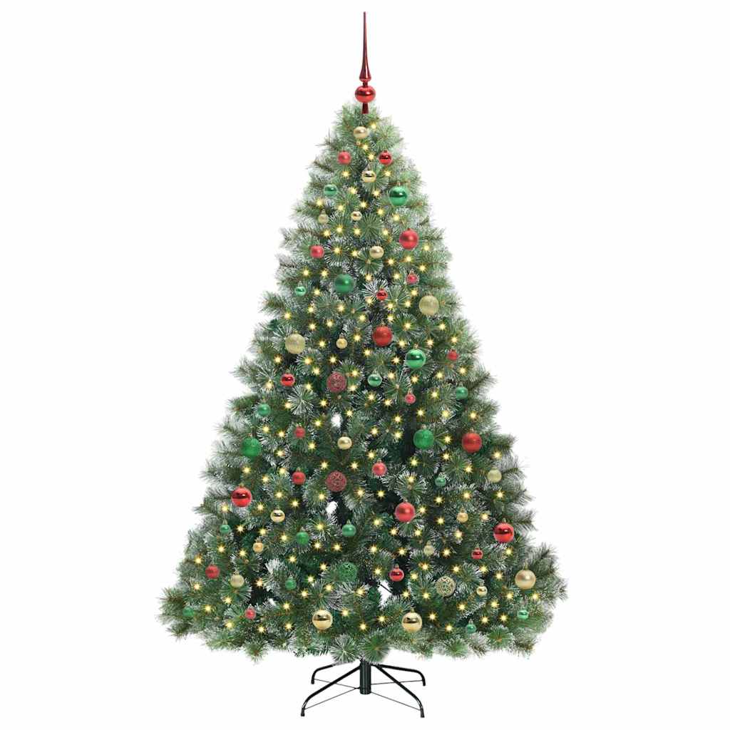 Kunstig juletre med 300 LED med stativ grønn 180 cm PE og PVC