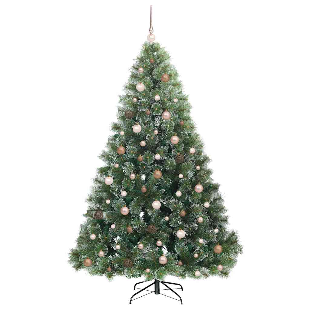 Kunstig juletre med 300 LED med stativ grønn 210 cm PE og PVC