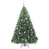 Kunstig juletre med 300 LED med stativ grønn 210 cm PE og PVC