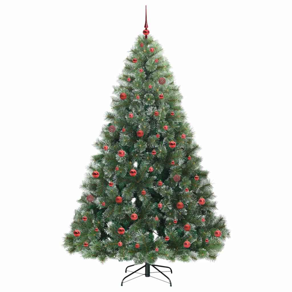 Kunstig juletre med 300 LED med stativ grønn 210 cm PE og PVC