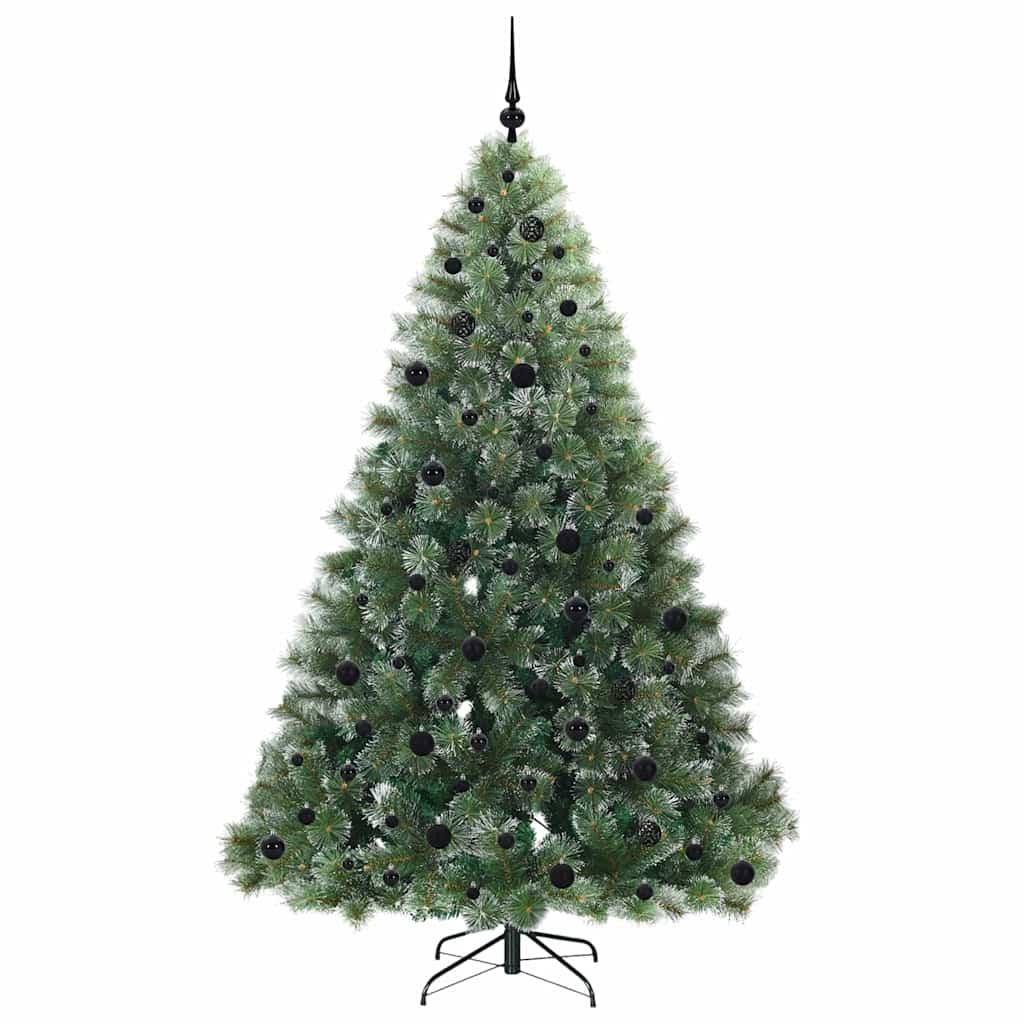 Kunstig juletre med 300 LED med stativ grønn 210 cm PE og PVC