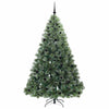 Kunstig juletre med 300 LED med stativ grønn 210 cm PE og PVC