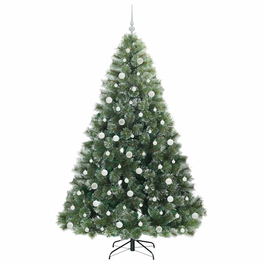 Kunstig juletre med 300 LED med stativ grønn 210 cm PE og PVC