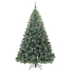 Kunstig juletre med 300 LED med stativ grønn 210 cm PE og PVC