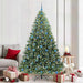 Kunstig juletre med 300 LED med stativ grønn 210 cm PE og PVC
