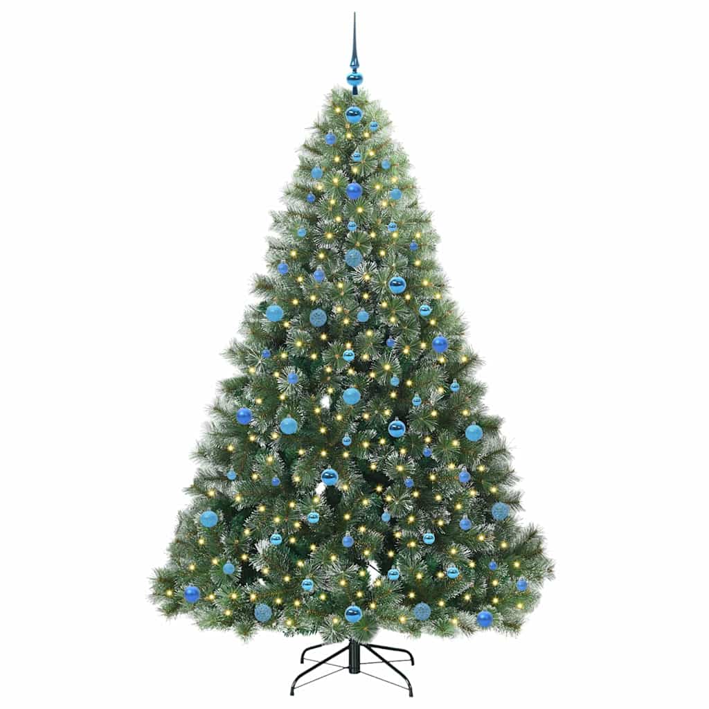 Kunstig juletre med 300 LED med stativ grønn 210 cm PE og PVC