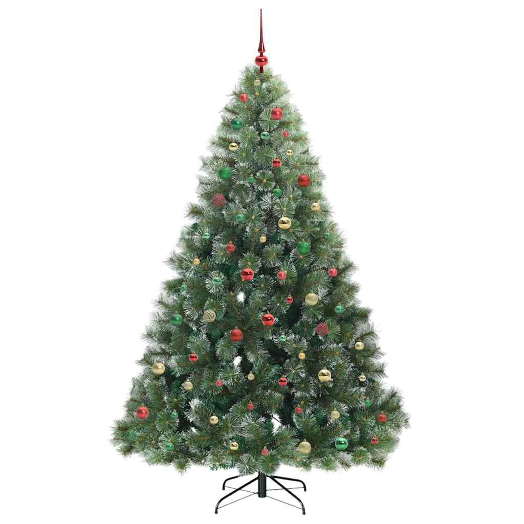 Kunstig juletre med 300 LED med stativ grønn 210 cm PE og PVC
