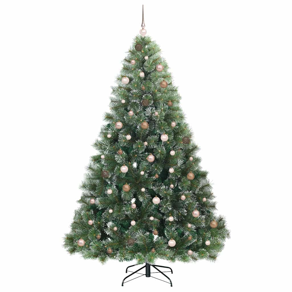 Kunstig juletre med 300 LED med stativ grønn 240 cm PE og PVC