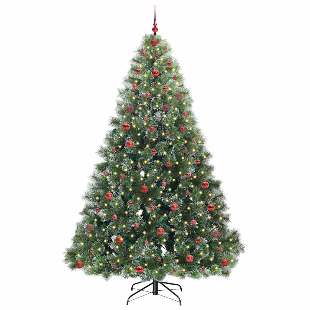 Kunstig juletre med 300 LED med stativ grønn 240 cm PE og PVC