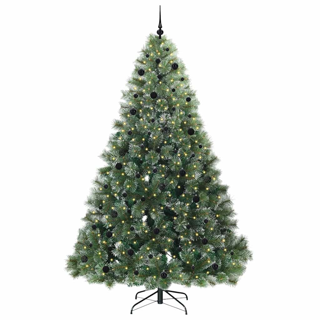 Kunstig juletre med 300 LED med stativ grønn 240 cm PE og PVC