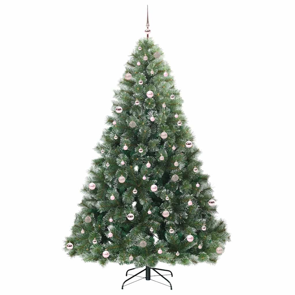 Kunstig juletre med 300 LED med stativ grønn 240 cm PE og PVC