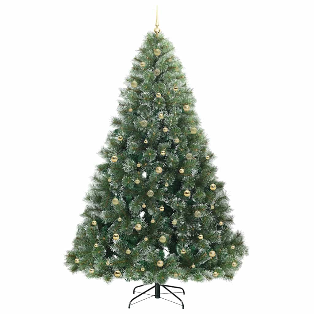 Kunstig juletre med 300 LED med stativ grønn 240 cm PE og PVC