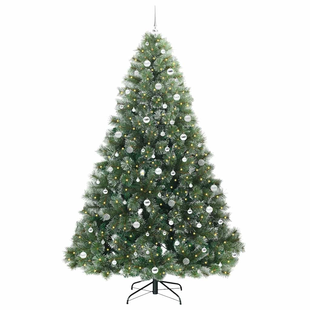 Kunstig juletre med 300 LED med stativ grønn 240 cm PE og PVC