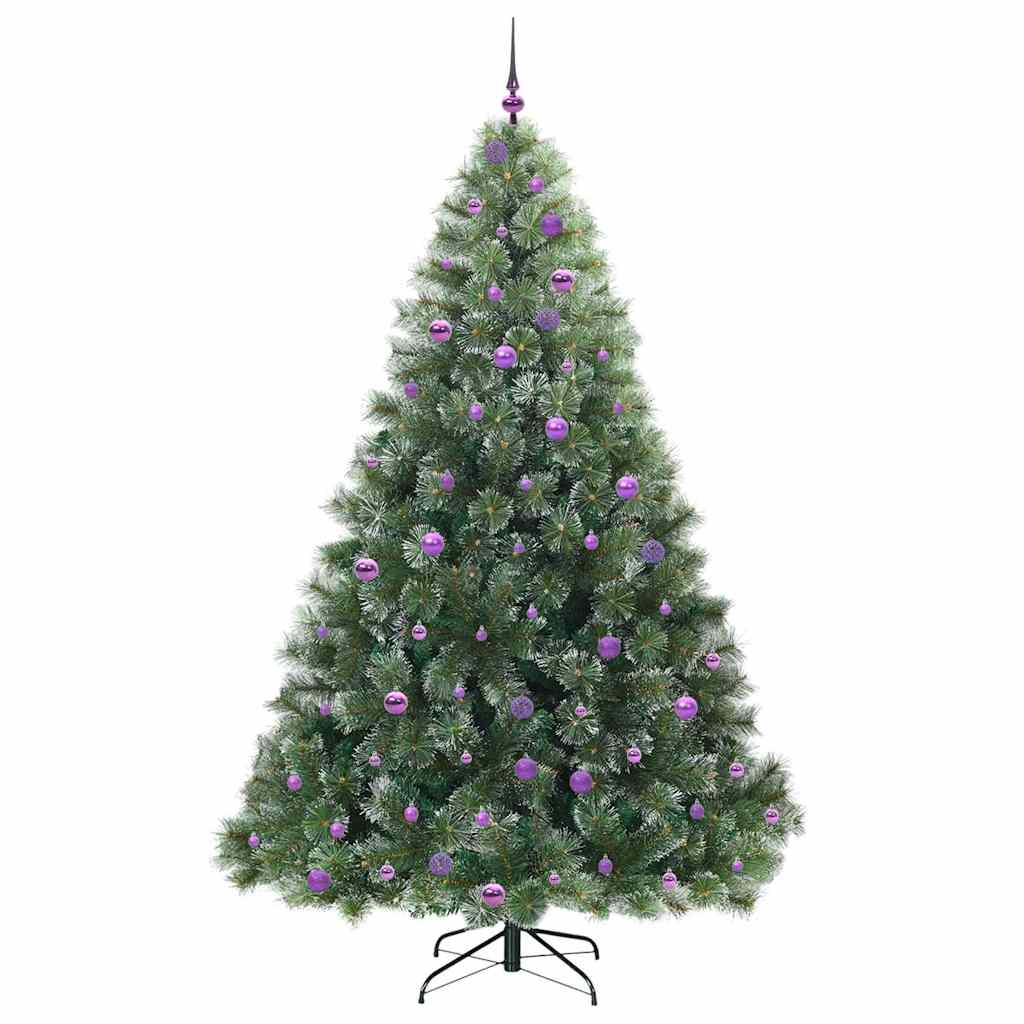 Kunstig juletre med 300 LED med stativ grønn 240 cm PE og PVC