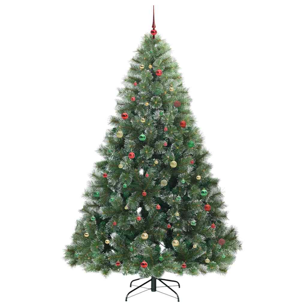 Kunstig juletre med 300 LED med stativ grønn 240 cm PE og PVC