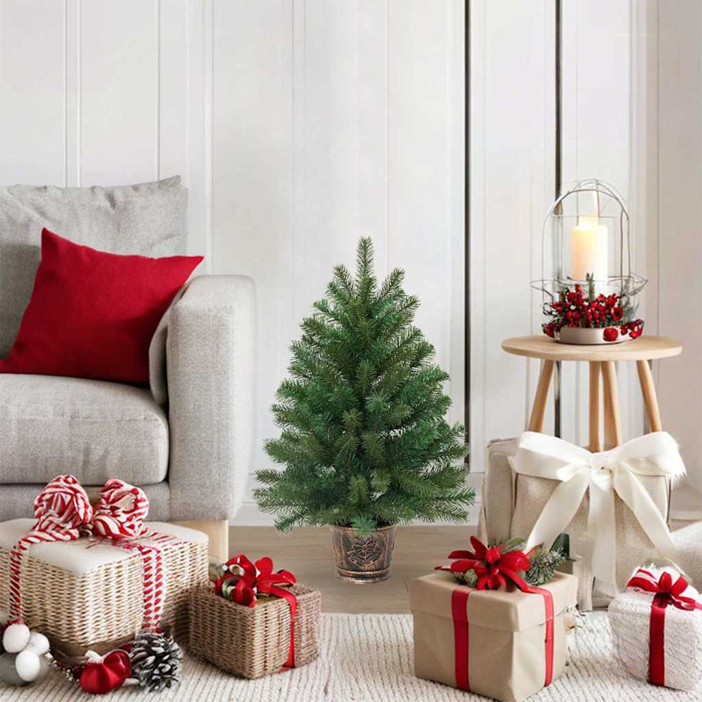 Kunstig juletre med stativ grønn 75 cm PVC, PE og stål