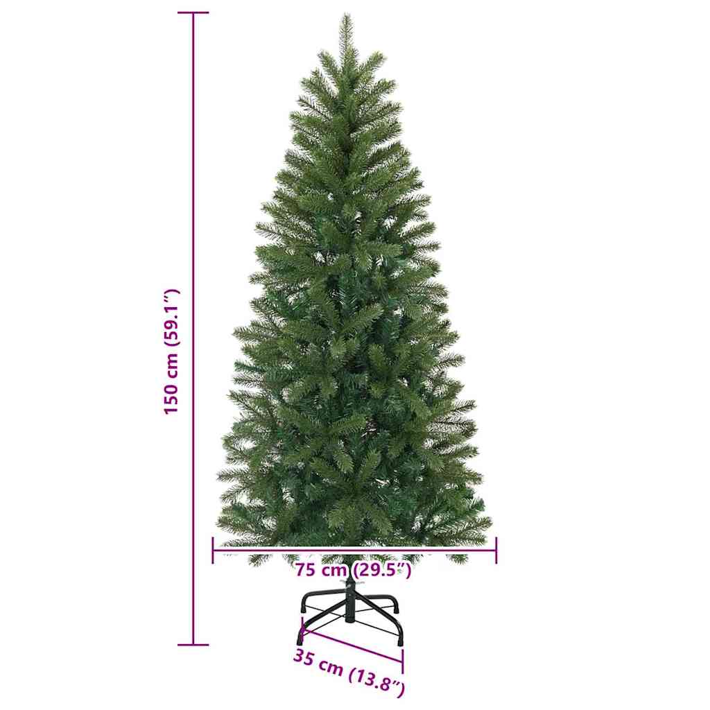 Kunstig juletre med stativ grønn 150 cm PVC, PE og stål
