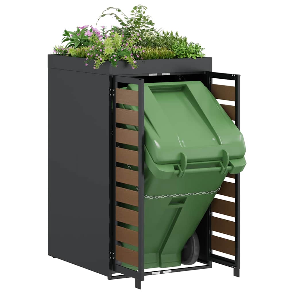 Oppbevaring av hjulbeholder med plantertak for 240L beholder