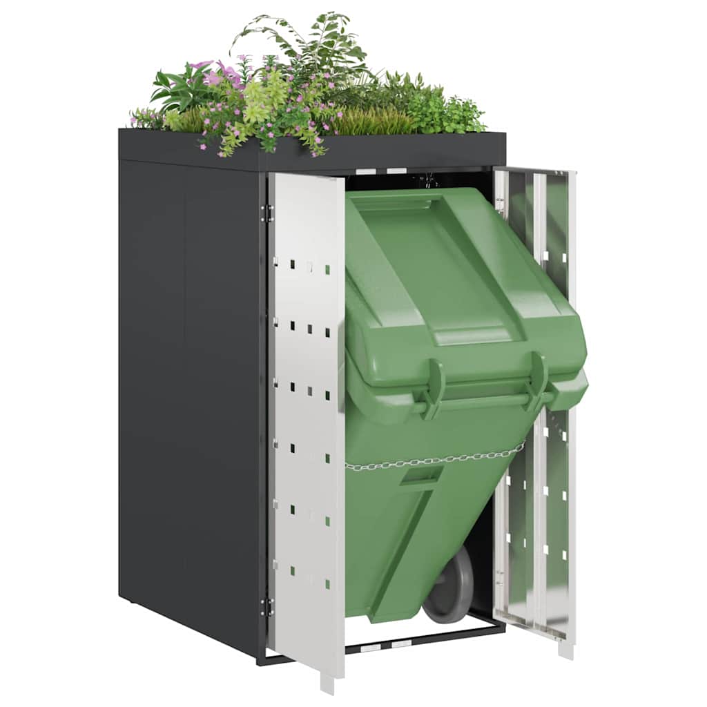 Oppbevaring av hjulbeholder med plantertak for 240L beholder