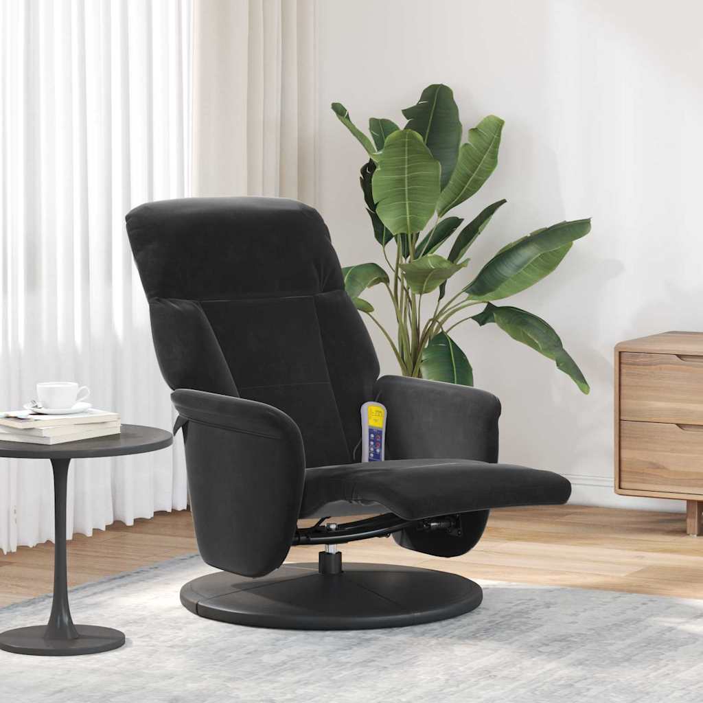 Massasjestol Svart 91 x 71 x 105 cm Fløyel