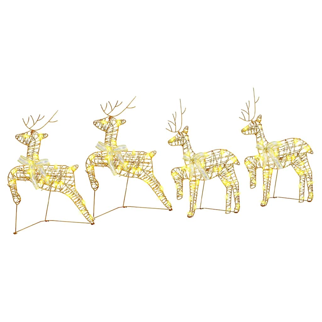 LED Reinsdyr med 80 LED 4 pcs Gull PET