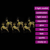 LED Reinsdyr med 180 LED 6 pcs Gull PET