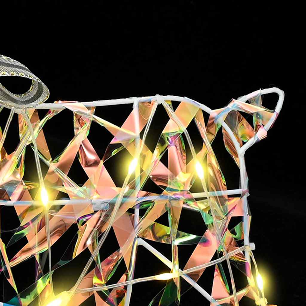 LED Reinsdyr med 80 LED 4 pcs Flerfarget PET