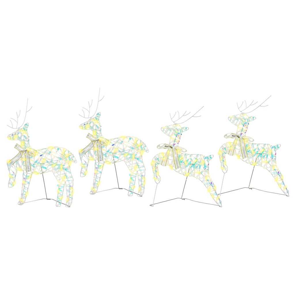 LED Reinsdyr med 80 LED 4 pcs Flerfarget PET