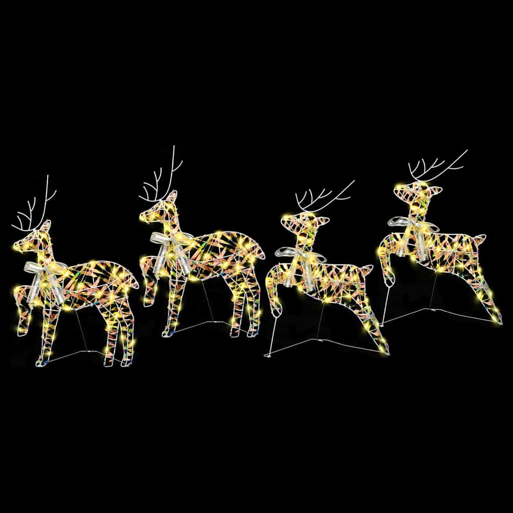 LED Reinsdyr med 80 LED 4 pcs Flerfarget PET