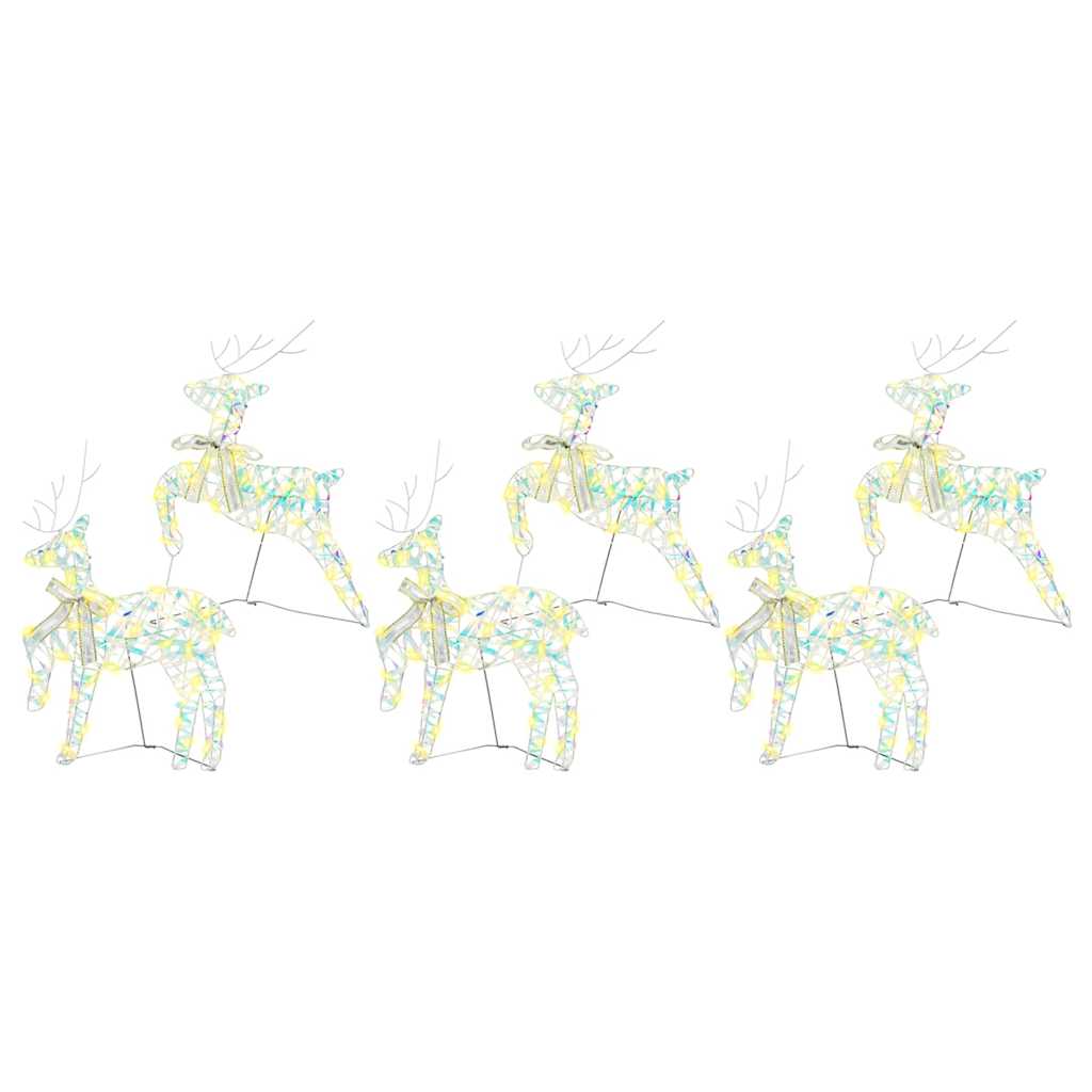 LED Reinsdyr med 180 LED 6 pcs Flerfarget PET