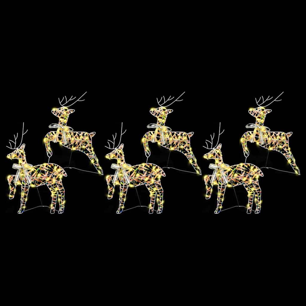 LED Reinsdyr med 180 LED 6 pcs Flerfarget PET