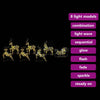 LED Reinsdyr med 40 LED 7 pcs Gull PET