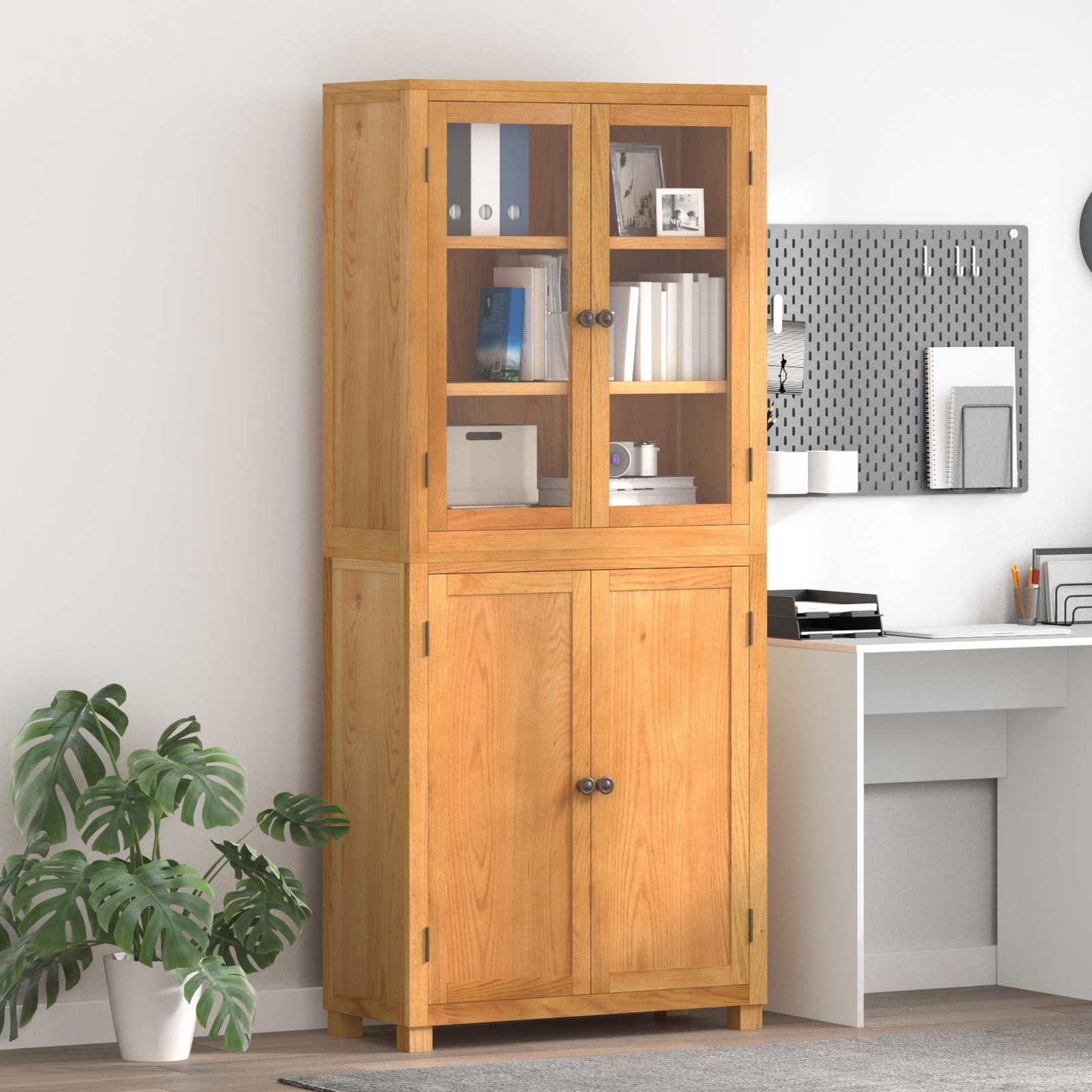 Lager møbelsett med hylle 2 pcs Naturlig Konstruert tre og eik vidaXL