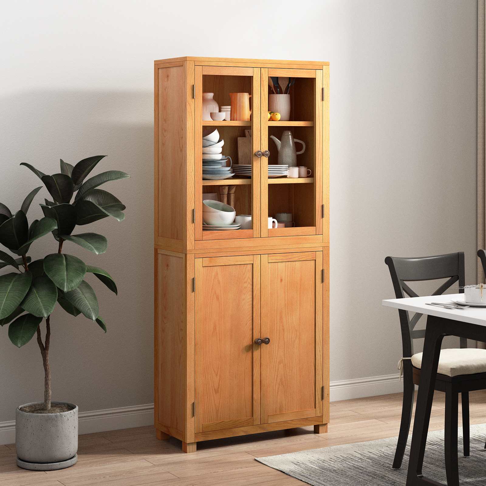Lager møbelsett med hylle 2 pcs Naturlig Konstruert tre og eik vidaXL