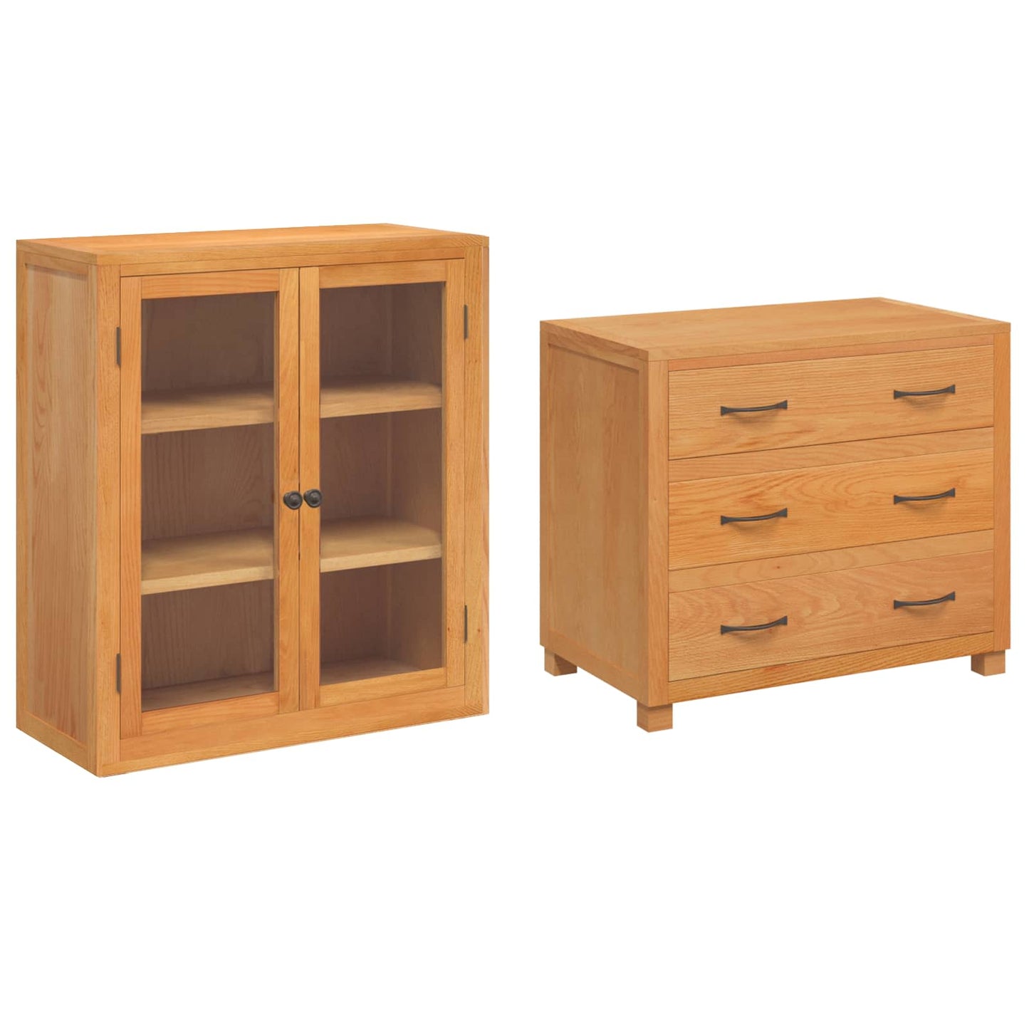 Lager møbelsett 2 stk. Brun 80 x 50 x 160 cm Massivt Eiketre